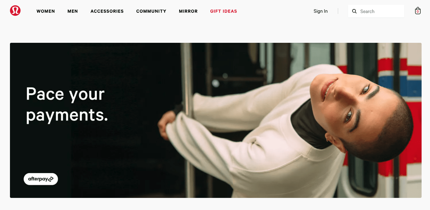 lululemon afterpay in store
